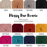 Solid Color Messy Bun Beanie