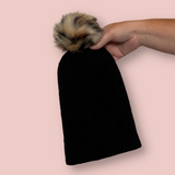 Black Leopard Beanie