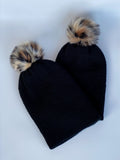 Black Leopard Beanie