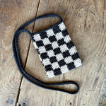White & Black Checkered Bag