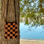Brown & Black Checkered Bag