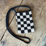 White & Black Checkered Bag