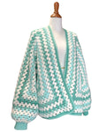 Spearmint & Ivory Oversized Hexagon Cardigan