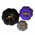 Halloween Knit Pumpkins - Set of 3